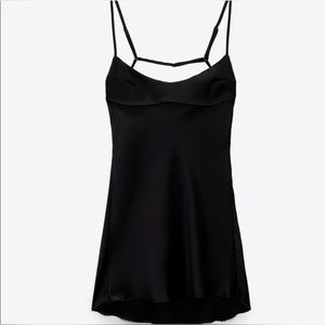 Zara satin effect cut out mini dress